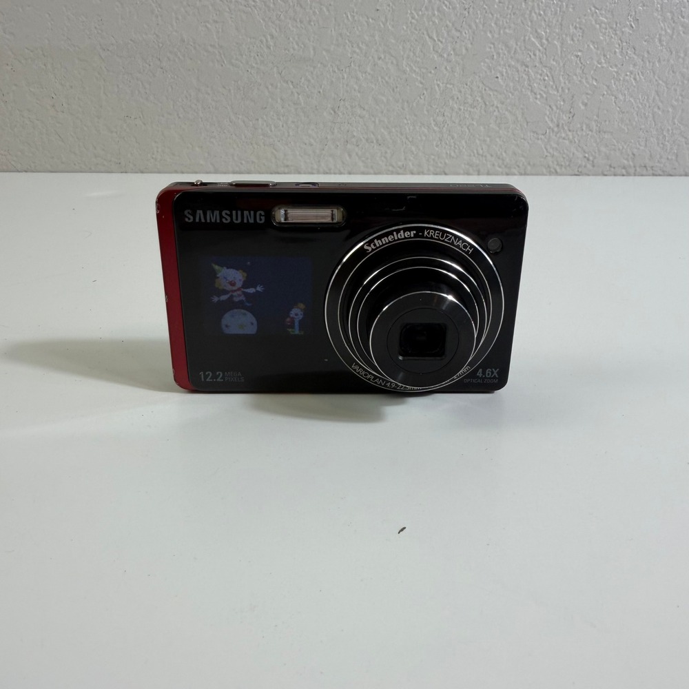 Samsung TL220 DualView 12.2MP Digital Camera Black Red Schneider-Kreuznach Lens